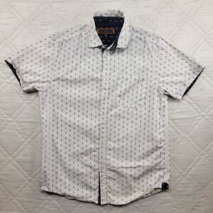 pd&c white w/ blue ancors short sleeve‎ dress shirt size S